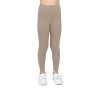 looksy Leggings da Bambina in Cotone Beige Lunghezza alla Caviglia Pantaloni Morbidi e Traspiranti per Bambine Perfetti per Scuola Danza Sport e Uso Quotidiano, 11 Anni (146 cm)