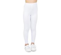 looksy Leggings da Bambina in Cotone Bianco Lunghezza alla Caviglia Pantaloni Morbidi e Traspiranti per Bambine Perfetti per Scuola Danza Sport e Uso Quotidiano, 13 Anni (158 cm)