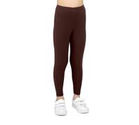 looksy Leggings da Bambina in Cotone Marrone Lunghezza alla Caviglia Pantaloni Morbidi e Traspiranti per Bambine Perfetti per Scuola Danza Sport e Uso Quotidiano, 5 Anni (110 cm)