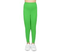 looksy Leggings da Bambina in Cotone Verde Lunghezza alla Caviglia Pantaloni Morbidi e Traspiranti per Bambine Perfetti per Scuola Danza Sport e Uso Quotidiano, 10 Anni (140 cm)