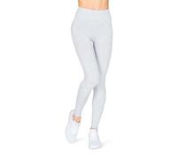 looksy Leggings da donna in cotone, opachi, sportivi, traspiranti, loungewear a tutta lunghezza, grigio melange, M