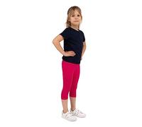 looksy Leggings per Ragazze - Pantaloni Estivi Capri Stile Basic 19 Colori Non Trasparenti Comodi da Indossare Tutti i Giorni Tessuto di Cotone Morbido e Traspirante, Amaranto 10 Anni (140 cm)