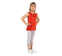 looksy Leggings per Ragazze - Pantaloni Estivi Capri Stile Basic 19 Colori Non Trasparenti Comodi da Indossare Tutti i Giorni Tessuto di Cotone Morbido e Traspirante, Grigio Melange 7 Anni (122 cm)