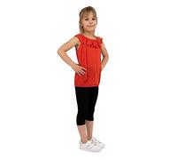 looksy Leggings per Ragazze - Pantaloni Estivi Capri Stile Basic 19 Colori Non Trasparenti Comodi da Indossare Tutti i Giorni Tessuto di Cotone Morbido e Traspirante, Nero 11 Anni (146 cm)