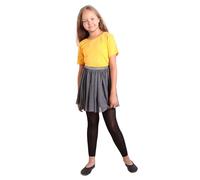 looksy Ragazze Collant Senza Piede Lunghezza 7/8 per Gonna Abito Tunica Leggings Sottili per Little Lady alla Moda Bambini Balletto Ginnastica Scuola Pantaloni Alice, Nero 134/140 cm (9/10 Anni)
