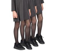 looksy Tonia confezione da 3 paia di collant neri per ragazze italiane 20 DEN collant velati leggeri con piede liscio calze per scuola di danza classica, Nero 7/8 anni