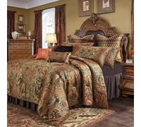 Loom and Mill Set di biancheria da letto in tessuto jacquard da 9 pezzi, per letto king size, design classico cachemire, set di biancheria da letto damascato vintage di lusso con federe europee,