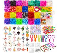 Loom Bands Kit Elastico Bands Kit 2000 DIY Elastici Colorato Nastri Box per Lavorare a Maglia Giocattolo per bracciali Collana per Bambini Regalo fai da te per ragazze