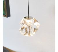 LOOM DESIGN Lampada a sospensione a LED Ice Ball, cromo/chiaro, Ø 10,5 cm LOOM DESIGN