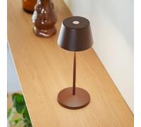 LOOM DESIGN Lampada da tavolo LED ricaricabile Modi Micro, IP65, corten LOOM DESIGN