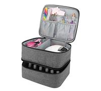 LOOMIKKE Set di 30 contenitori per smalto per unghie a doppio strato, borsa da viaggio per manicure, come mostrano le immagini, 20*25*19cm