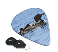 Loon Birds Plettri per chitarra, 6 pezzi, stampa fronte/retro, adatti per chitarre acustiche, elettriche e bassi, inclusi 0,46 mm, 0,71 mm, 0,96 mm