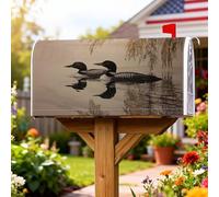 Loon Coperture magnetiche per cassette postali, copertura per cassetta postale con riflessi d'acqua in stile rustico, colore nero, per decorazioni esterne, 53 x 64 cm