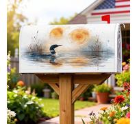 Loon Coperture magnetiche per cassette postali, protezione per cassetta postale con acquarello, sole, estate, blu, decorazione per casa e giardino, 53 x 64 cm