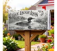 Loon Coperture magnetiche per cassette postali, rustiche all'aperto con pesci e ninfee, coperture estive nere per cassetta delle lettere per esterni, decorazione da cortile, 45 x 53 cm