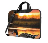 Loon Nature Bird Print - Borsa a tracolla ultra sottile portatile per computer portatile, per donne e uomini, weekend, viaggi, casual, Nero , 13 inch