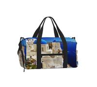 Loon Nature - Borsa a tracolla per sport, perfetta per viaggi, campeggio e attività all'aperto, Santorini Isola Greca Vista Mare, One Size