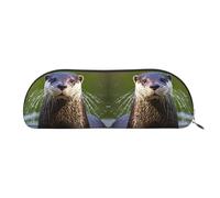 Loon Nature - Trousse per cosmetici, da donna, con stampa di uccellini, borsa per trucchi e articoli da toeletta, Animale Carino Lontra Marrone, One Size