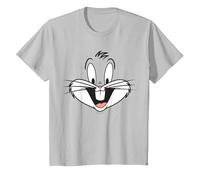 Looney Tunes Bugs Bunny Big Face Maglietta, Bambini, Argento, 8 Anni