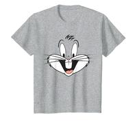 Looney Tunes Bugs Bunny Big Face Maglietta, Bambini, Grigio Melange, 12 Anni
