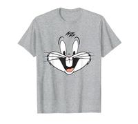 Looney Tunes Bugs Bunny Big Face Maglietta, Uomo, Grigio Melange, 5XL