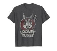 Looney Tunes Bugs Bunny Circle Logo Maglietta, Uomo, Grigio Scuro, 5XL
