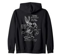 Looney Tunes Bugs Bunny Drawing Instruction Line Art Dark Felpa con Cappuccio
