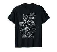 Looney Tunes Bugs Bunny Drawing Instruction Line Art Dark Maglietta