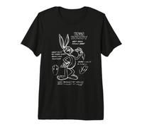 Looney Tunes Bugs Bunny Drawing Instruction Line Art Dark Maglietta Premium