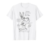 Looney Tunes Bugs Bunny Drawing Instruction Line Art Light Maglietta