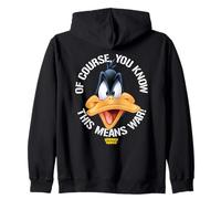 Looney Tunes Daffy Big Head This Means War Felpa con Cappuccio