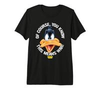 Looney Tunes Daffy Big Head This Means War Maglietta Premium