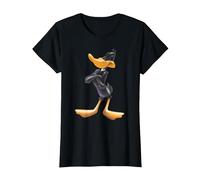 Looney Tunes Daffy Duck Airbrushed Maglietta, Donna, Nero, XL