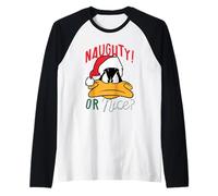 Looney Tunes Daffy Naughty or Nice Maglia con Maniche Raglan