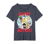 Looney Tunes Group Kid Drawn Happy Birthday Boy Maglietta, Donna Plus-Size, Pervinca, 5X
