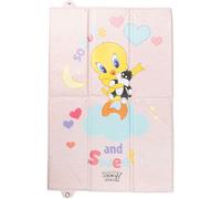 Warner Bros Looney Tunes Piano cambio pieghevole per bambini, perfetto per il viaggio, salvaspazio, morbido e dotato di chiusura con bottone, Dimensioni 61 cm x 39 cm