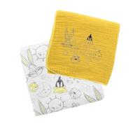 LOONEY TUNES - Set 2 Teli Mussola 55×65 cm - Quadrati Cotone Multiuso - Favoriscono Sonno e Relax - Idea Regalo Nascita Bimbo/Bimba - Tessuto Morbido e Lavabile - Prodotto Ufficiale Warner Bros