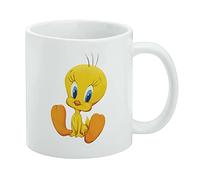 Looney Tunes - Tazza da caffè in ceramica con titti, idea regalo per caffè, tè e bevande calde, 325 ml, colore: bianco
