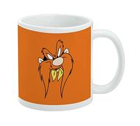 Looney Tunes Tazza da caffè in ceramica con volto di Sam, novità regalo per caffè, tè e bevande calde, 325 ml, bianco