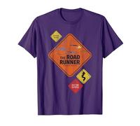 Looney Tunes The Road Runner Road Sign Maglietta, Uomo, Viola, XL