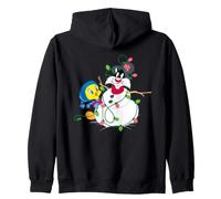 Looney Tunes Tweety And Sylvester The Snowman Christmas Felpa con Cappuccio