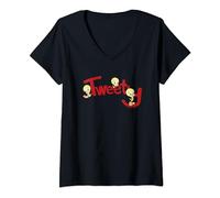 Looney Tunes Tweety Group Maglietta con Collo a V