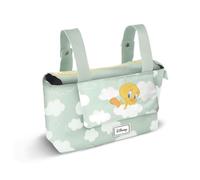 Looney Tunes Tweety (Titti) Clouds-Borsa Organizer per Passeggino Hamper Mommy, Verde, 39 x 24 cm, Capacità 10 L