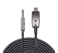 LoongGate USB a 6,35 mm 1/4 "Mono maschio chitarra elettrica cavo - Studio Audio cavo connettore cavi adattatore per strumenti di registrazione (3 metri / 9,8ft)