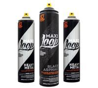 Loop Colors, set di bombolette spray Heavy Metal - 3 x 600 ml - 2 argento cromato - 1 asfalto nero professionale acrilico bombolette per graffiti, street art & fai da te, ad asciugatura rapida