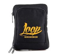 Loopcolors Pusherbag tasca sul petto unisex Hip-Hop Graffiti Streetwear, nero/giallo