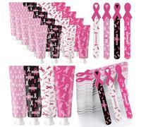 Loopeer 24 set di regali per la sensibilizzazione sul cancro al seno, crema per le mani e lima per unghie, per donne, nastro rosa, dimensioni da viaggio, lozione per le mani, consapevolezza del cancro