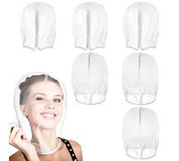 Loopeer 6 cappucci protettivi per il trucco, lavabili, leggeri e ariosi, in chiffon, proteggono i capelli e il trucco mentre si vestono, con chiusura a cerniera, riutilizzabili, maschere cosmetiche
