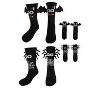 LOOPES 2 Paia Calzini Halloween Adulta Modello Mazza Ragni Calzini Neri Uomo Donna Calzini Divertenti per Regalo Halloween Carnevale Anniversario Festa Cosplay Party