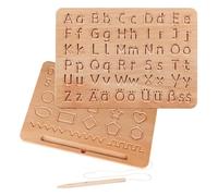 LOOPES Giochi Montessori Tavolo per Bambini Imparare Scrivere ABC 123 Figure Geometriche Linea Giocattolo Educativo Montessori per Educazione Prescolare 3-7 Anni Regalo